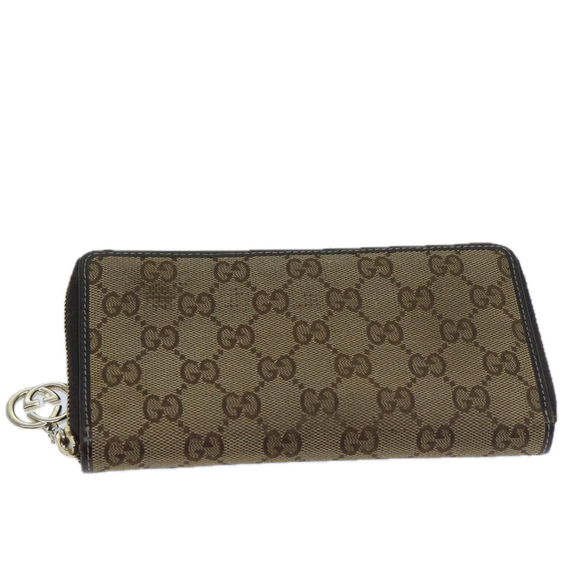 GUCCI GG Canvas Long Wallet Beige 212120 Auth ep3877