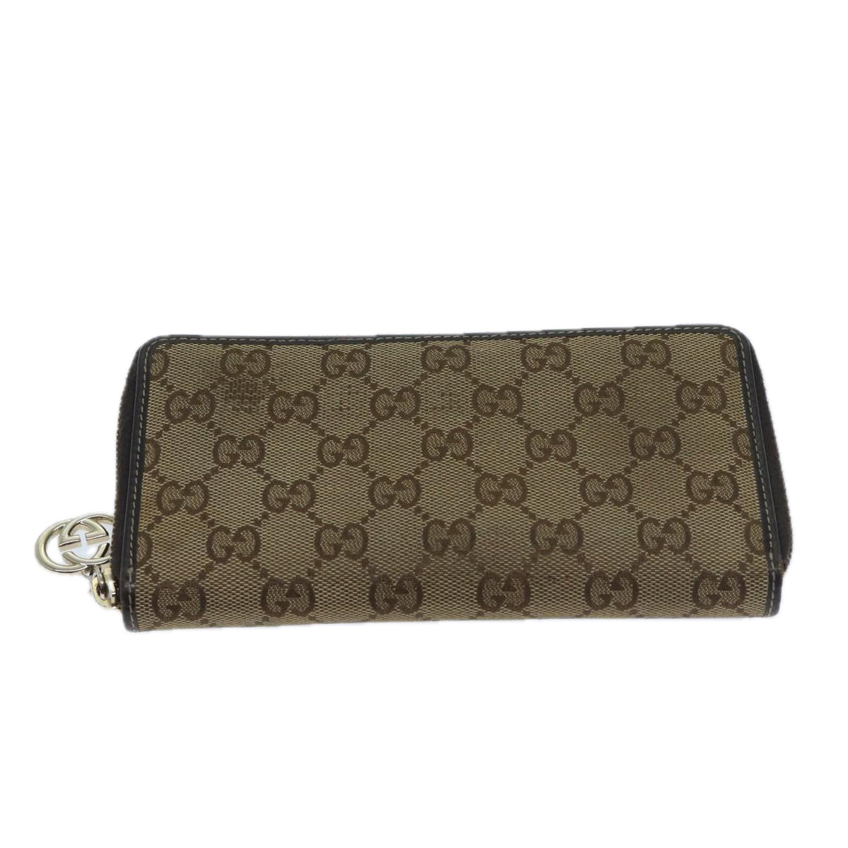 GUCCI GG Canvas Long Wallet Beige 212120 Auth ep3877