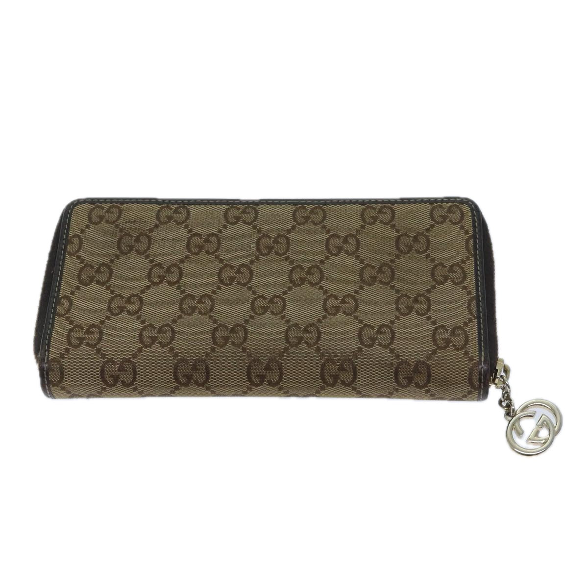 GUCCI GG Canvas Long Wallet Beige 212120 Auth ep3877