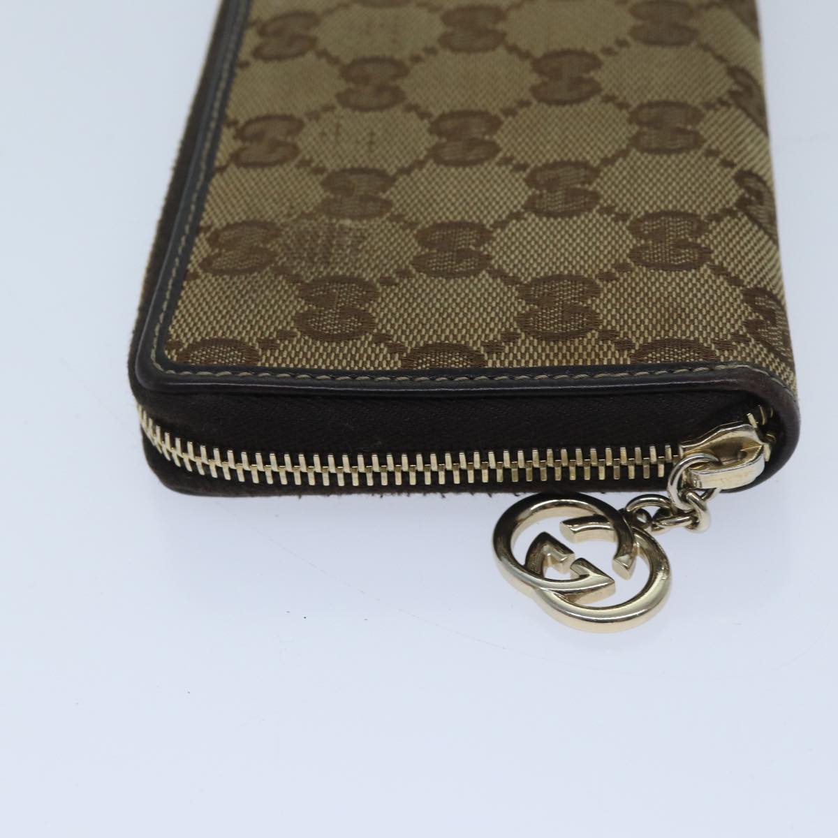 GUCCI GG Canvas Long Wallet Beige 212120 Auth ep3877