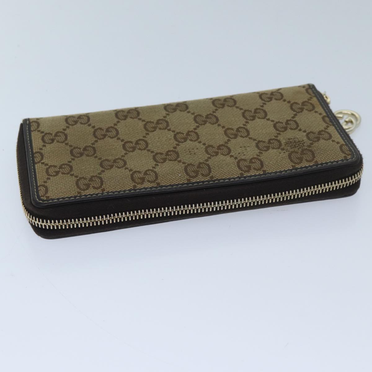 GUCCI GG Canvas Long Wallet Beige 212120 Auth ep3877