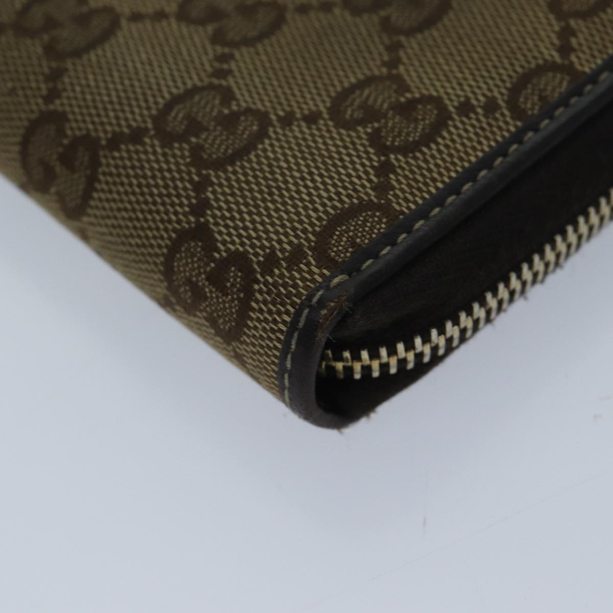 GUCCI GG Canvas Long Wallet Beige 212120 Auth ep3877