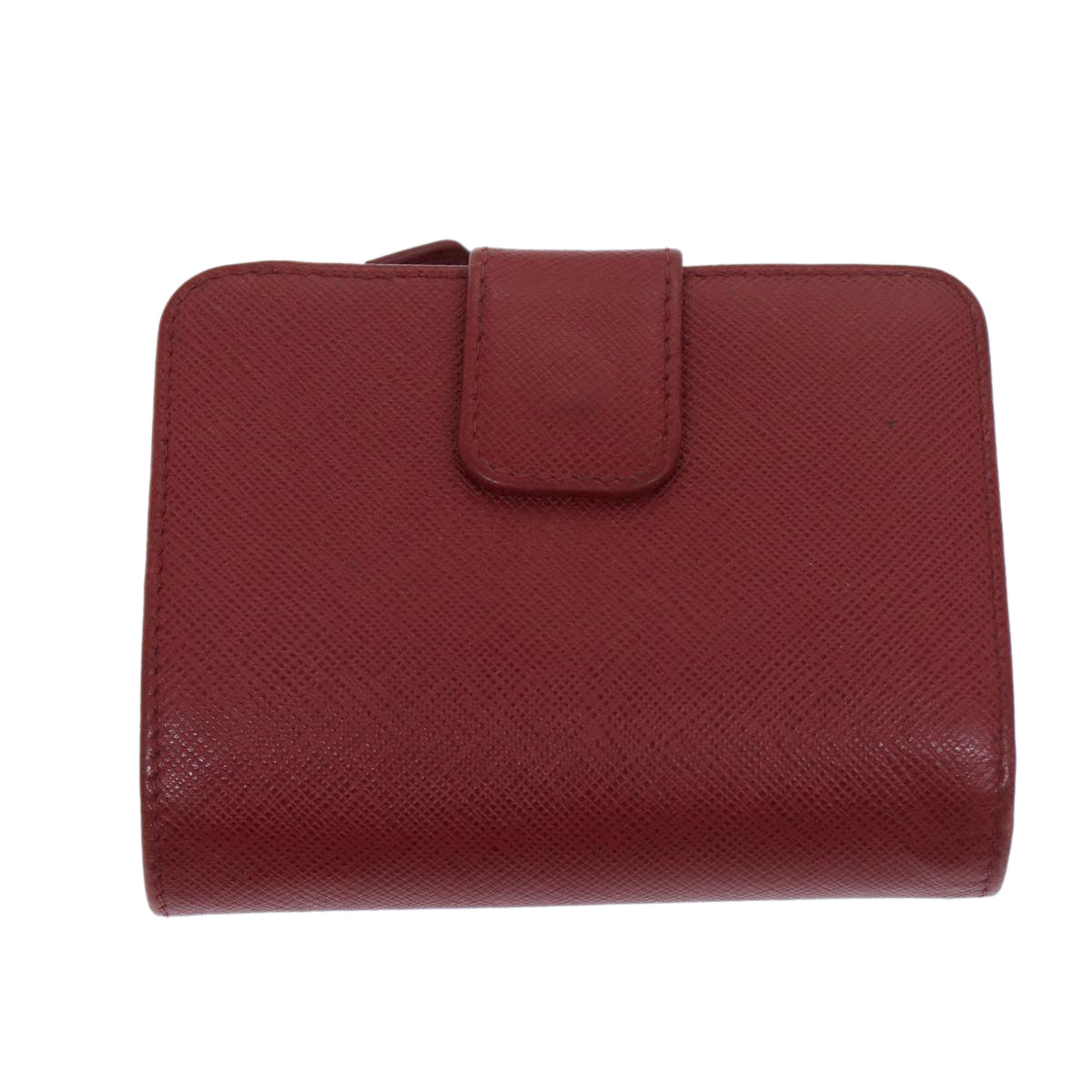 PRADA Bifold Wallet Safiano leather Red Auth ep3880