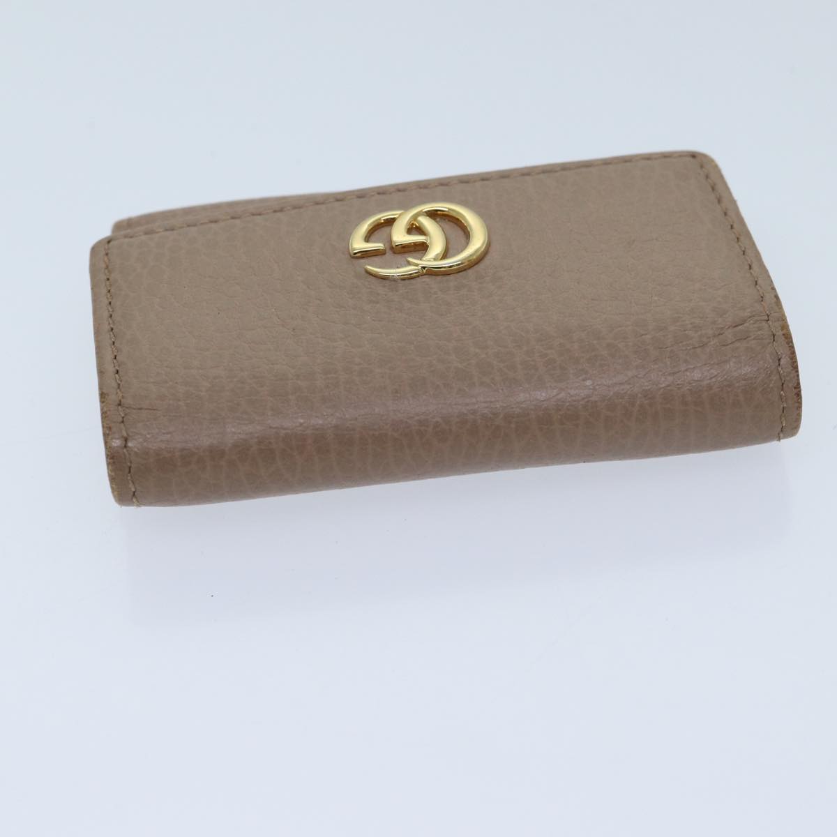 GUCCI GG Marmont Key Case Leather Beige 456118 Auth ep3885
