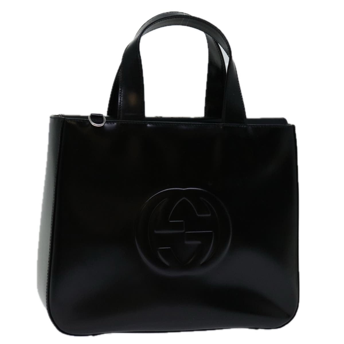 GUCCI Hand Bag Patent leather Black 000 1013 0504 Auth ep3889