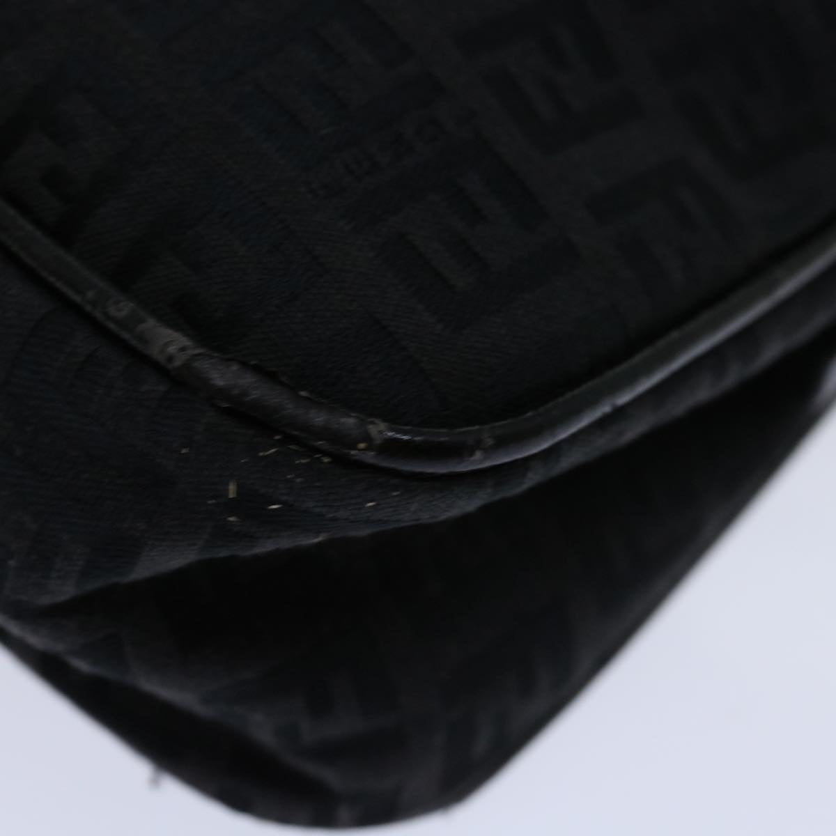 FENDI Zucchino Canvas Hand Bag Black Auth ep3894