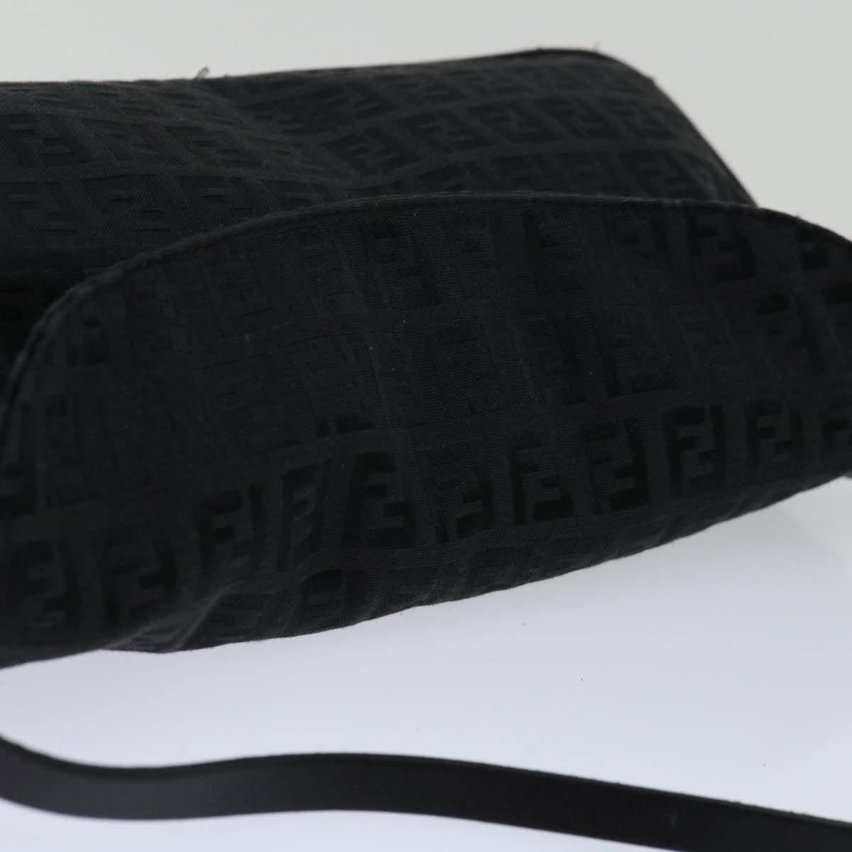 FENDI Zucchino Canvas Hand Bag Black Auth ep3894