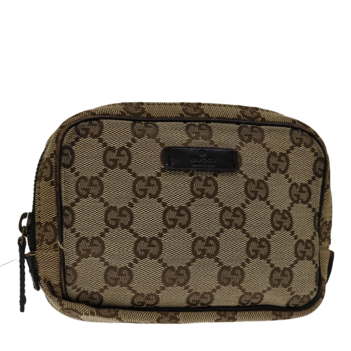 GUCCI GG Canvas Pouch Beige 106647 Auth ep3923
