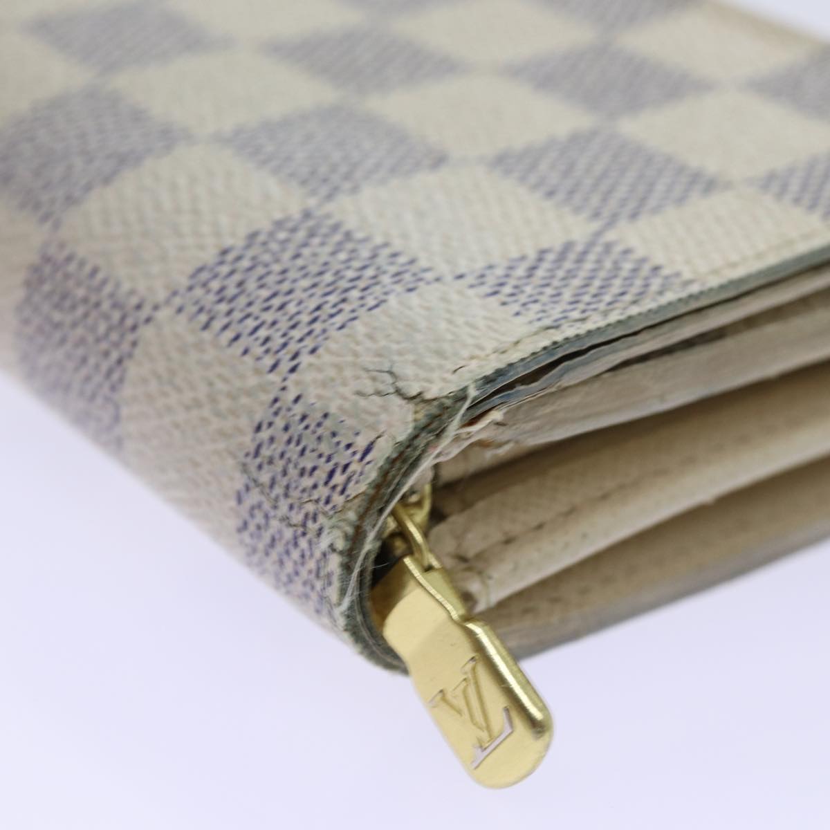 LOUIS VUITTON Damier Azur Portefeuille Tresol Wallet N61744 LV Auth ep3925