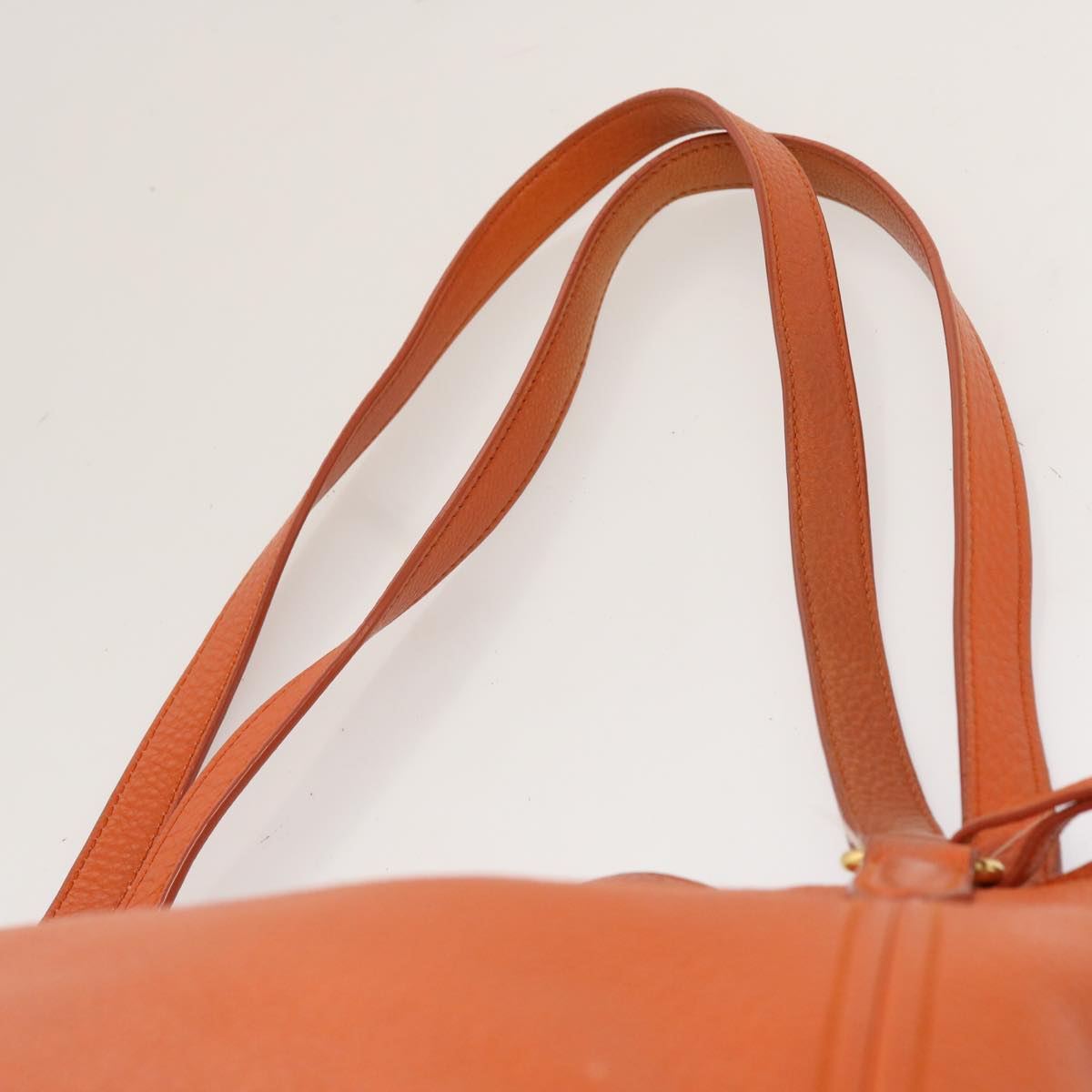 PRADA Tote Bag Leather Orange Auth ep3969