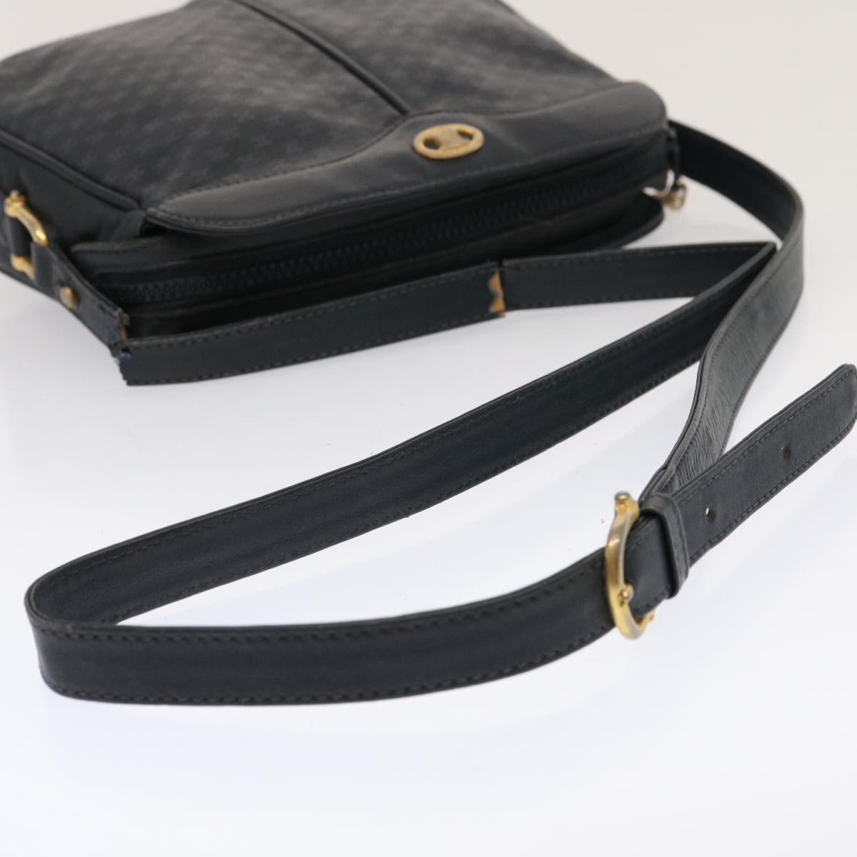 CELINE Macadam Canvas Shoulder Bag Navy Auth ep3990