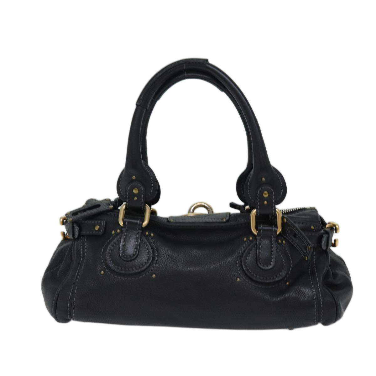 Chloe Paddington Shoulder Bag Leather Black Auth ep4004 - 0