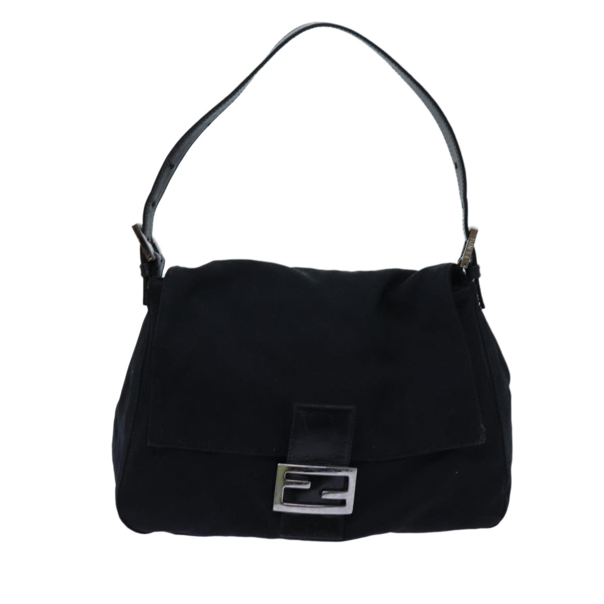 FENDI Mamma Baguette Shoulder Bag Nylon Black 2321 26325 079 Auth ep4022 - 0