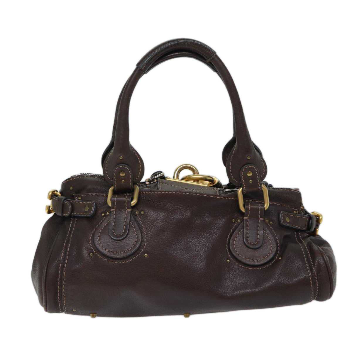 Chloe Paddington Shoulder Bag Leather Brown Auth ep4026 - 0