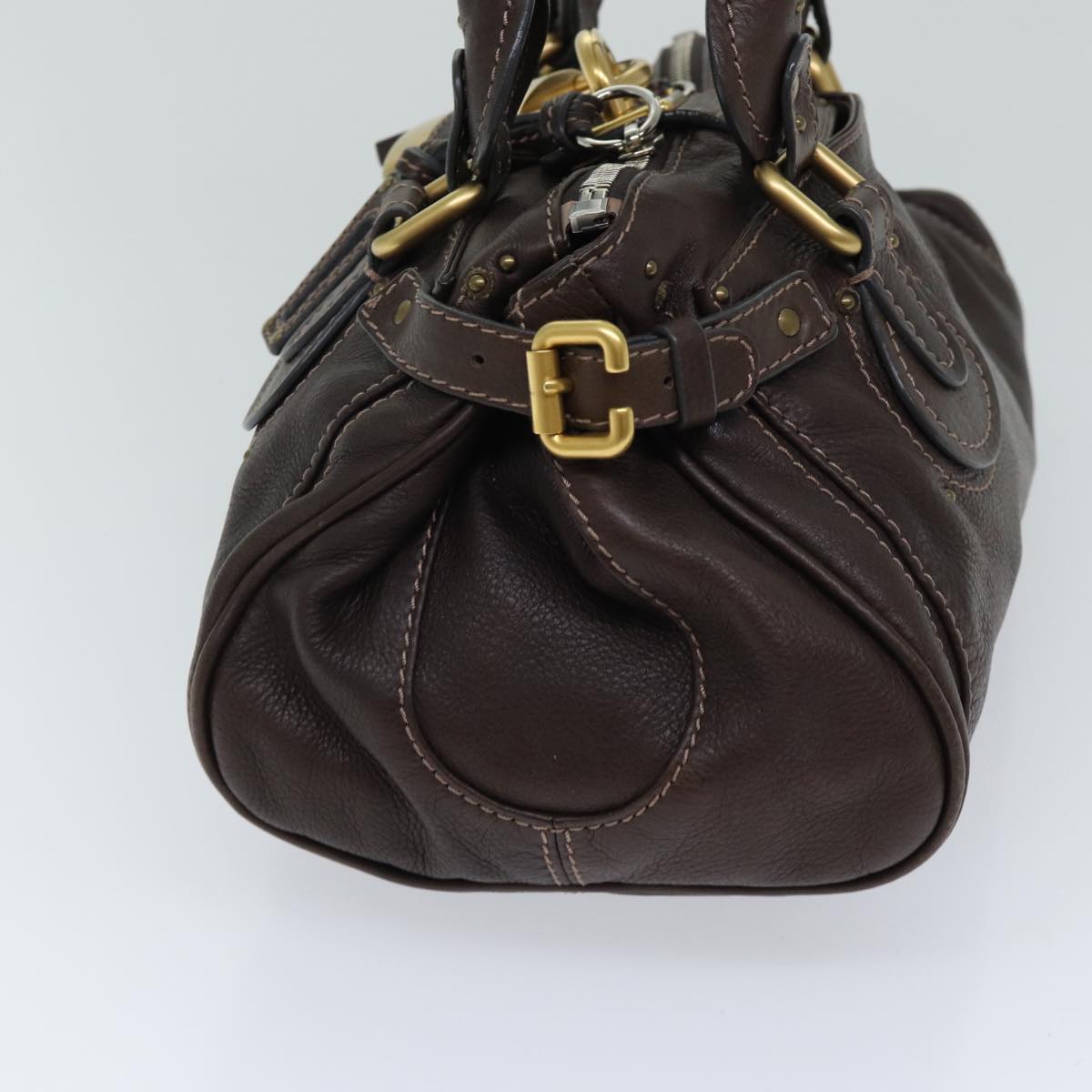 Chloe Paddington Shoulder Bag Leather Brown Auth ep4026