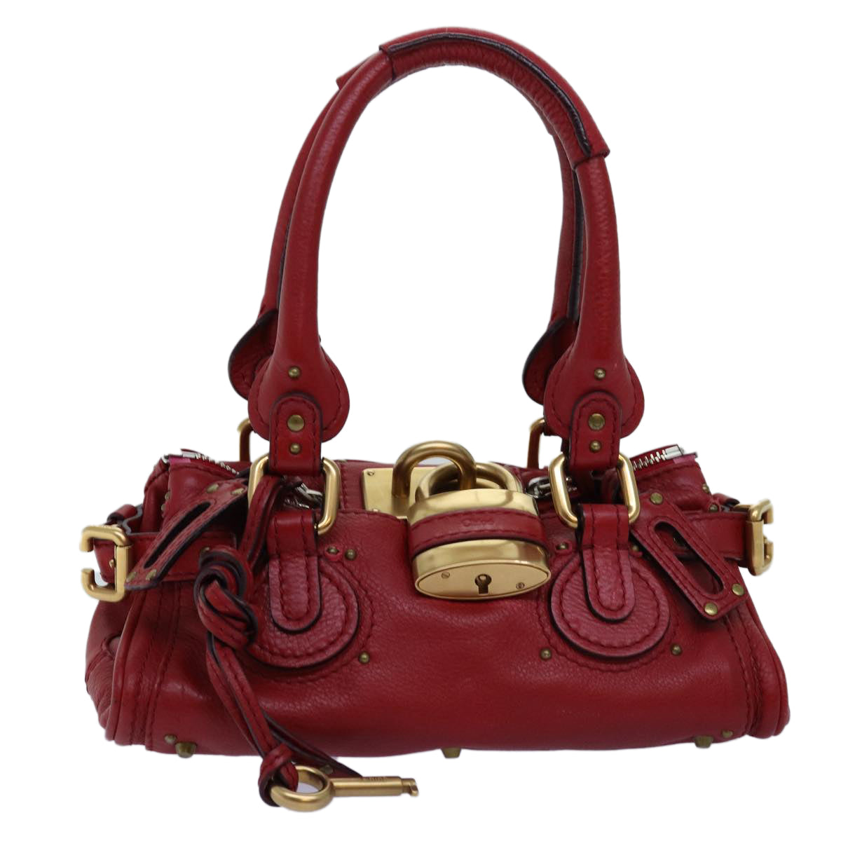 Chloe Paddington Mini Hand Bag Leather Red Auth ep4030 - 0