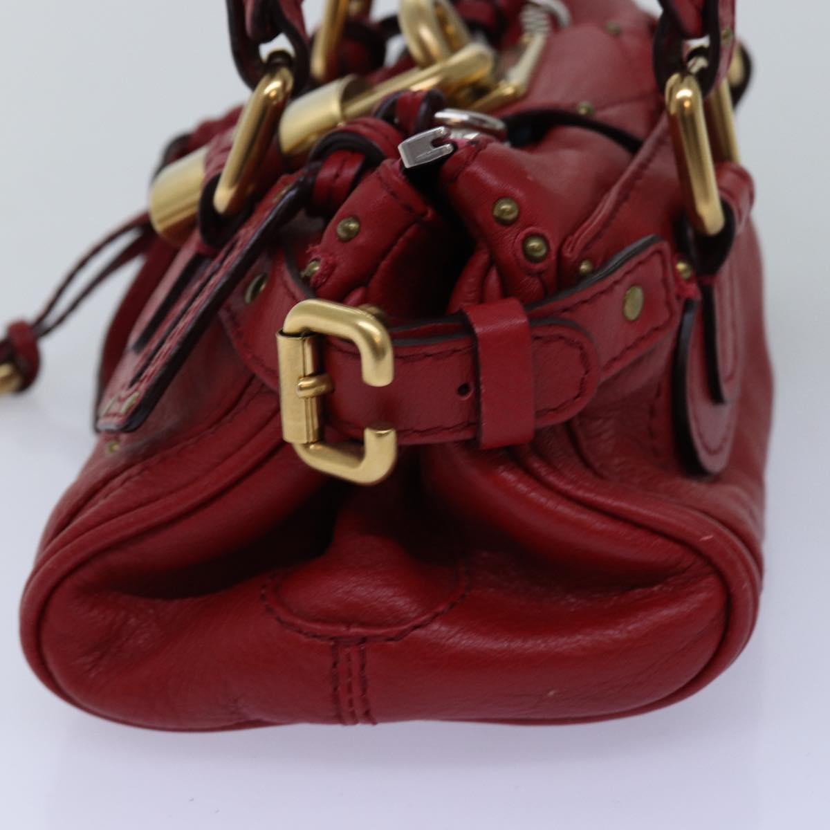 Chloe Paddington Mini Hand Bag Leather Red Auth ep4030