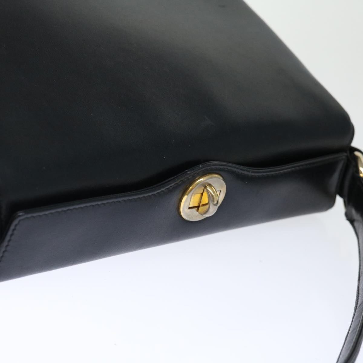 GUCCI Shoulder Bag Leather Black Auth ep4040