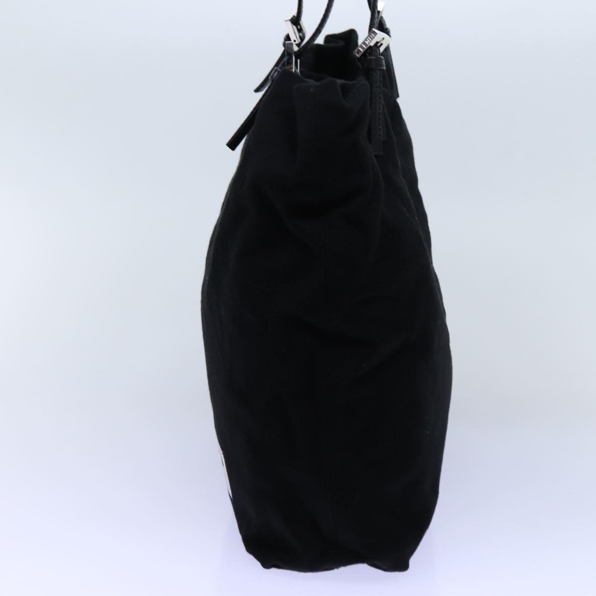 FENDI Tote Bag Wool Black Auth ep4048
