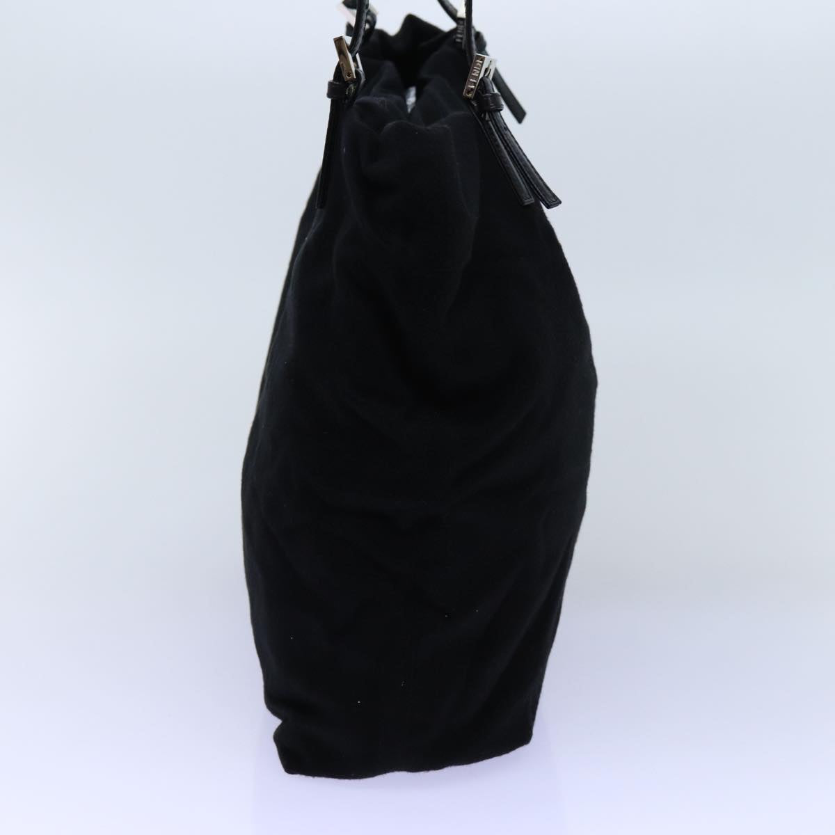 FENDI Tote Bag Wool Black Auth ep4048
