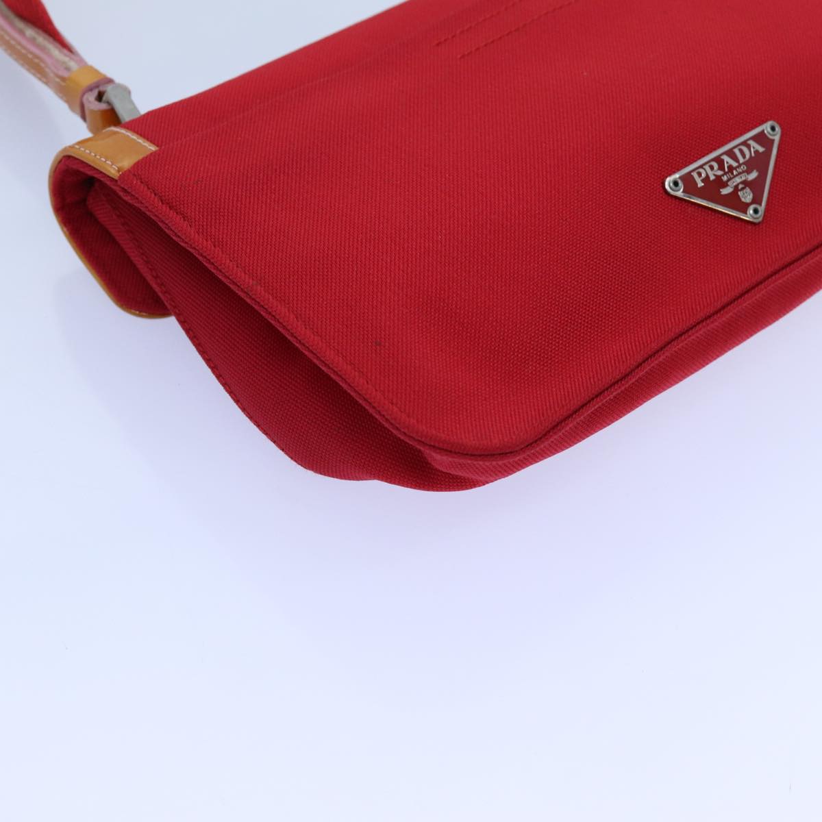 PRADA Shoulder Bag Canvas Red Auth ep4056