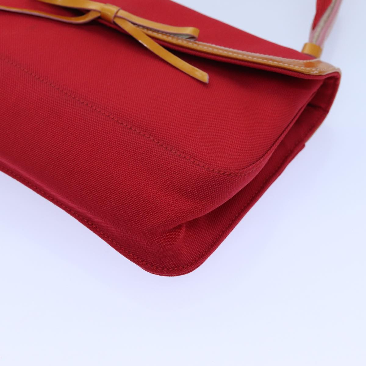 PRADA Shoulder Bag Canvas Red Auth ep4056