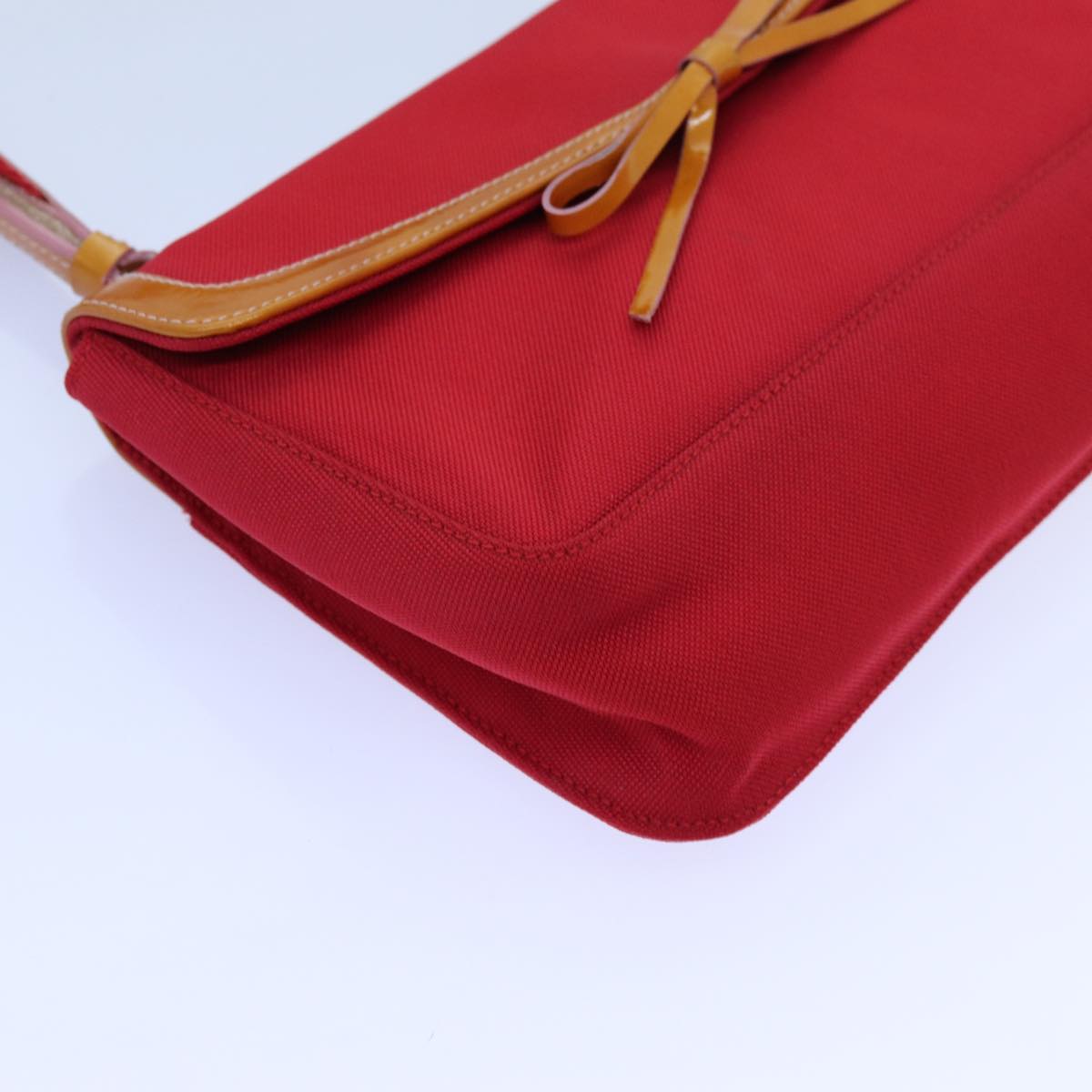 PRADA Shoulder Bag Canvas Red Auth ep4056