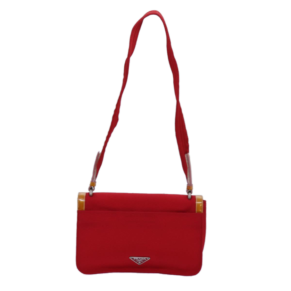 PRADA Shoulder Bag Canvas Red Auth ep4056 - 0