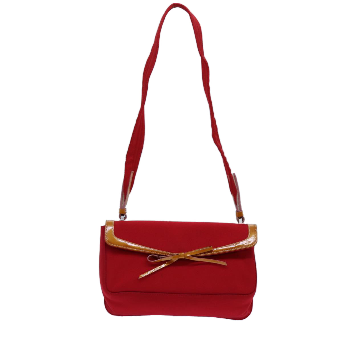 PRADA Shoulder Bag Canvas Red Auth ep4056