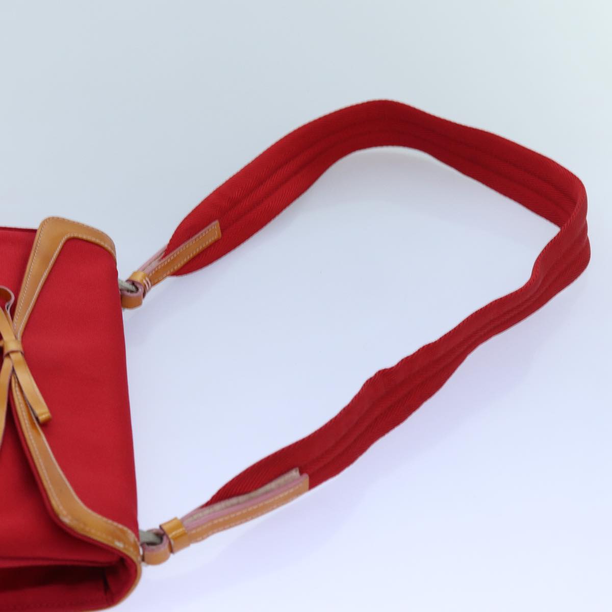 PRADA Shoulder Bag Canvas Red Auth ep4056