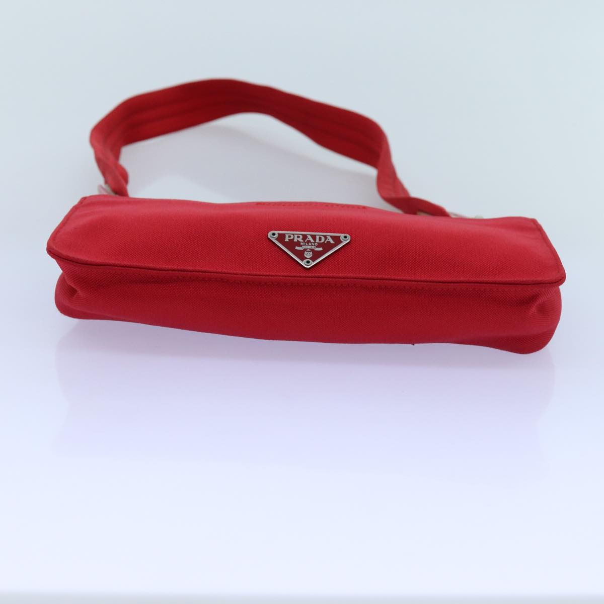 PRADA Shoulder Bag Canvas Red Auth ep4056