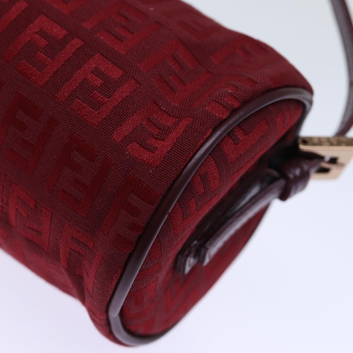 FENDI Zucchino Canvas Hand Bag Red Auth ep4059