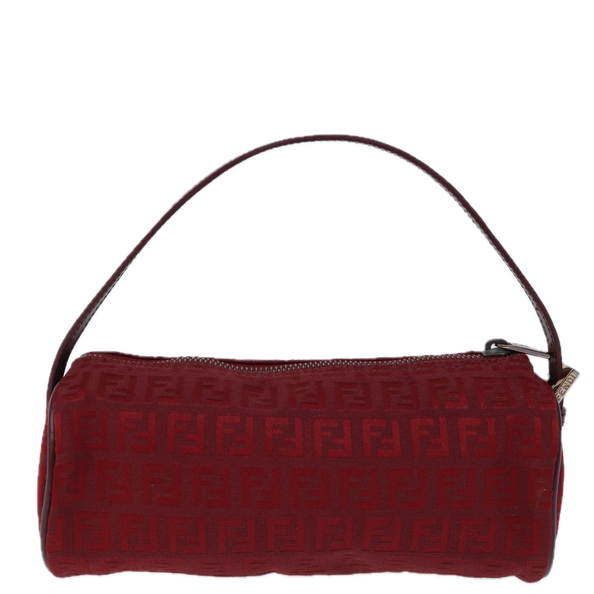 FENDI Zucchino Canvas Hand Bag Red Auth ep4059 - 0