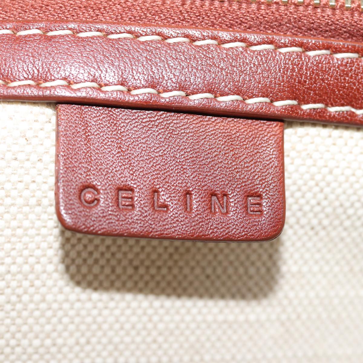 CELINE C Macadam Canvas Hand Bag Coated Canvas Brown Auth ep4079