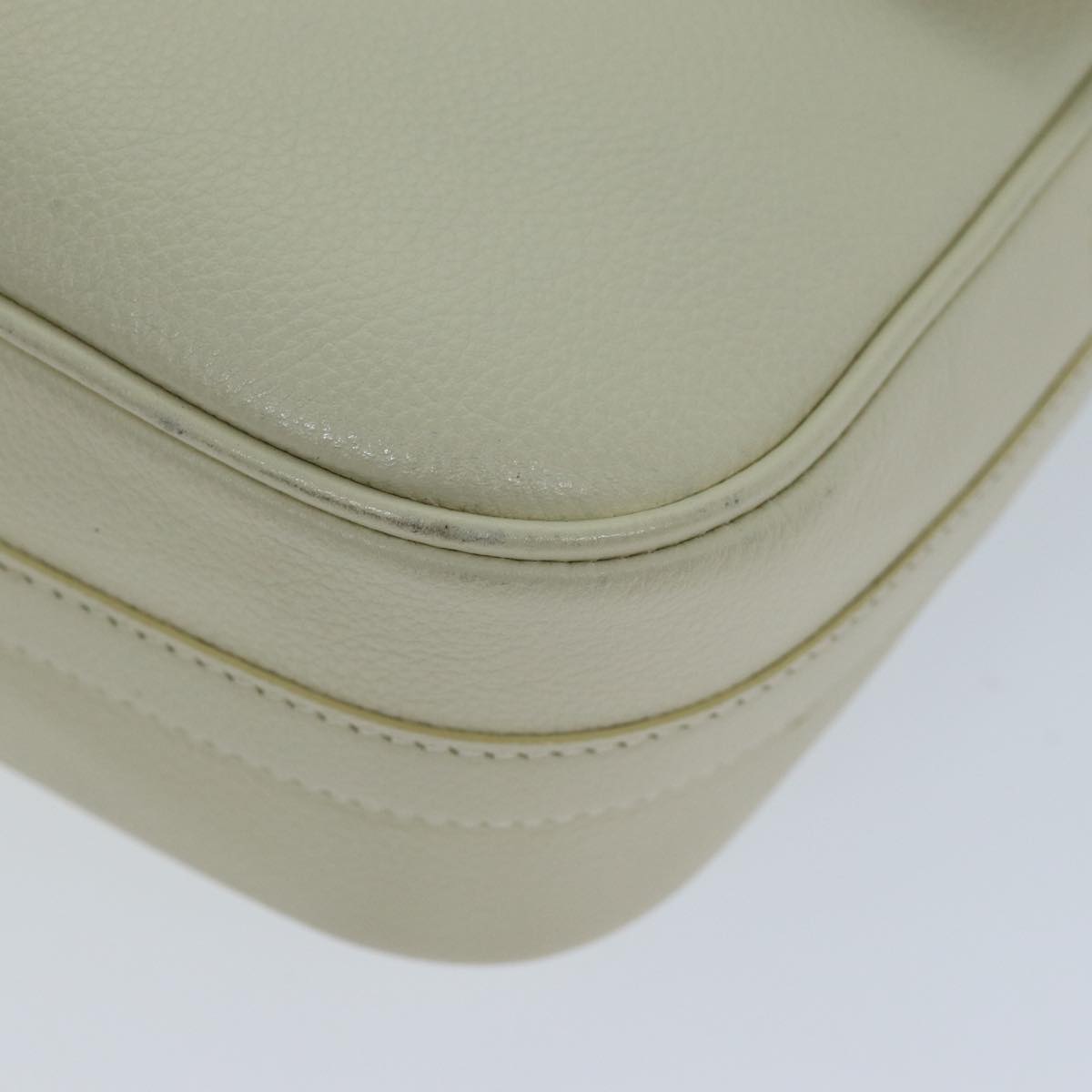 SAINT LAURENT Shoulder Bag Leather Beige Auth ep4085