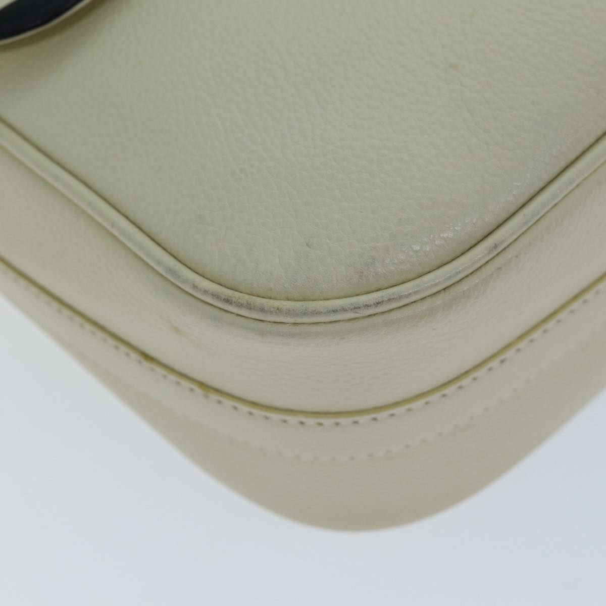 SAINT LAURENT Shoulder Bag Leather Beige Auth ep4085
