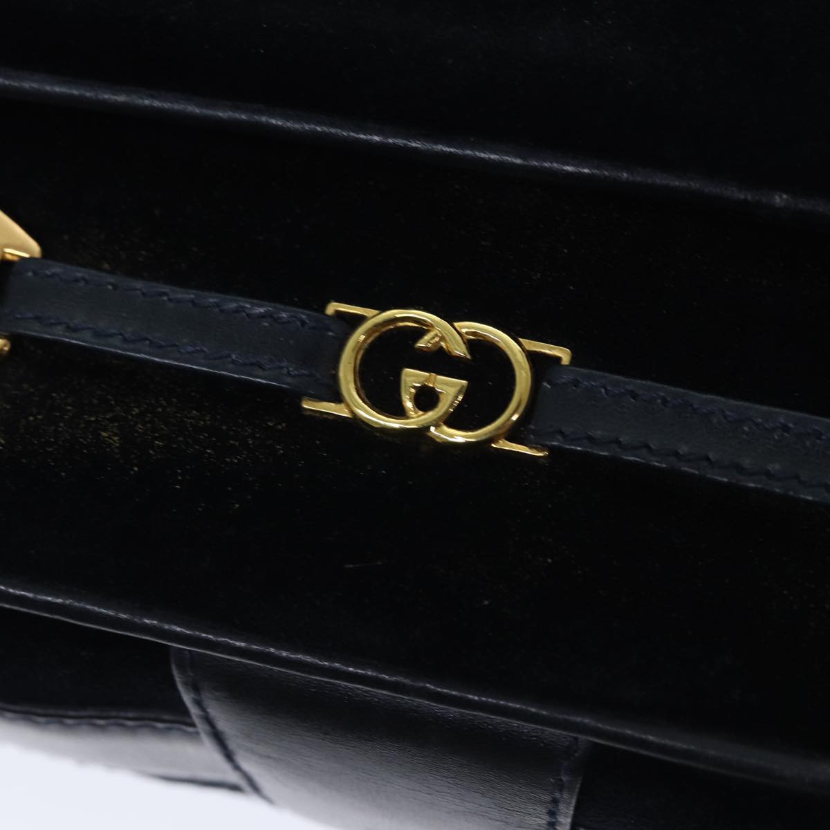 GUCCI Shoulder Bag Suede Navy Auth ep4087