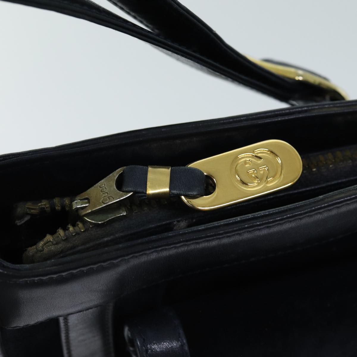 GUCCI Shoulder Bag Suede Navy Auth ep4087