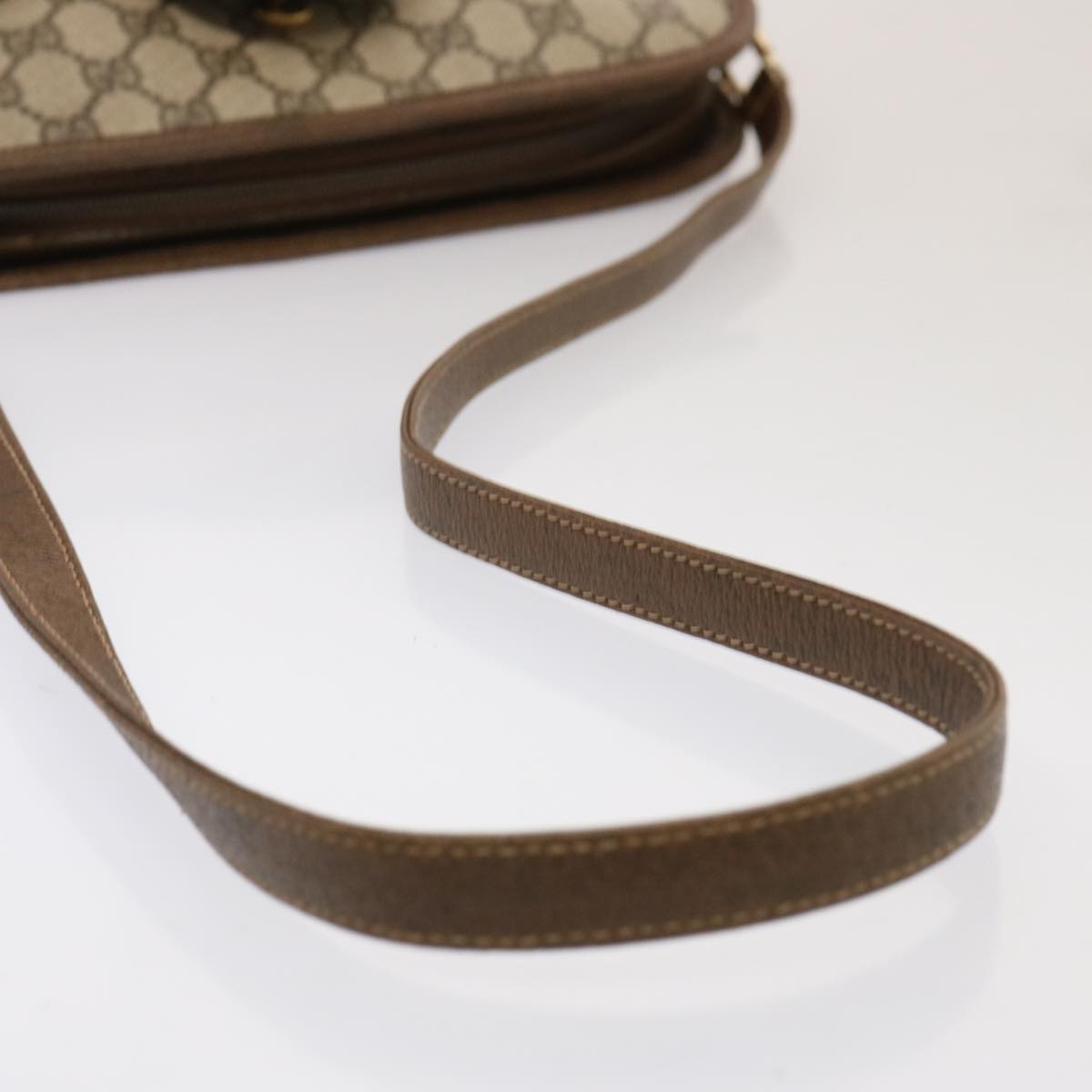 GUCCI GG Supreme Shoulder Bag PVC Beige Auth ep4090