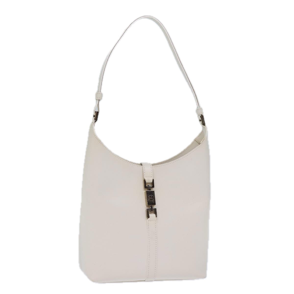 GUCCI Jackie Shoulder Bag Leather White 001 3875 Auth ep4109