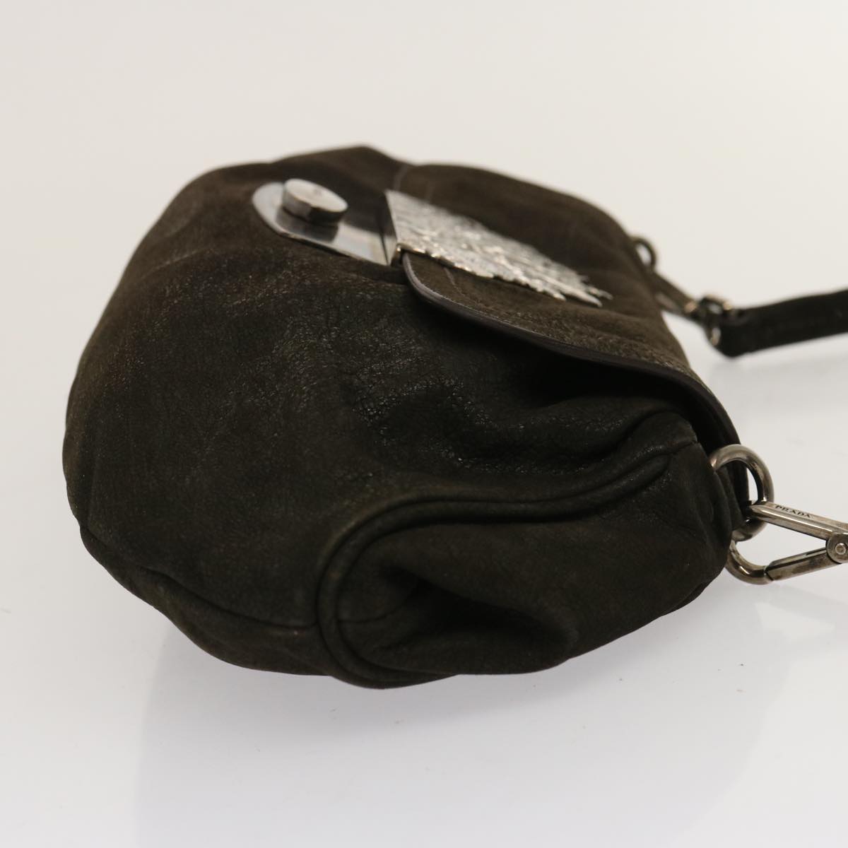 PRADA Shoulder Bag Leather Brown Auth ep4116