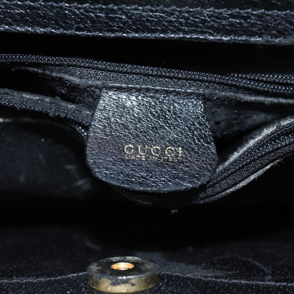 GUCCI Bamboo Hand Bag Leather Black 002 1095 0260 Auth ep4125
