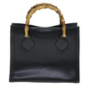 GUCCI Bamboo Hand Bag Leather Black 002 1095 0260 Auth ep4125-2