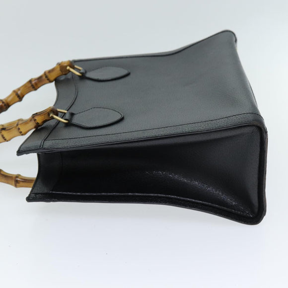 GUCCI Bamboo Hand Bag Leather Black 002 1095 0260 Auth ep4125