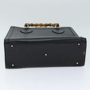 GUCCI Bamboo Hand Bag Leather Black 002 1095 0260 Auth ep4125-5