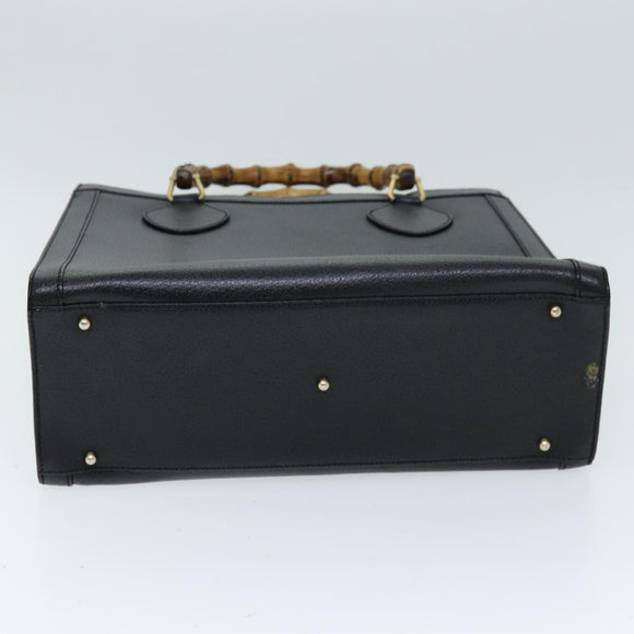 GUCCI Bamboo Hand Bag Leather Black 002 1095 0260 Auth ep4125