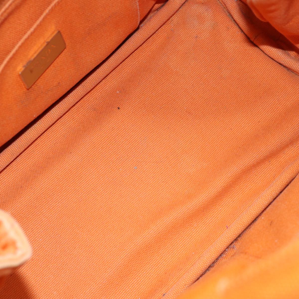 PRADA Canapa PM Hand Bag Canvas Orange Auth ep4144