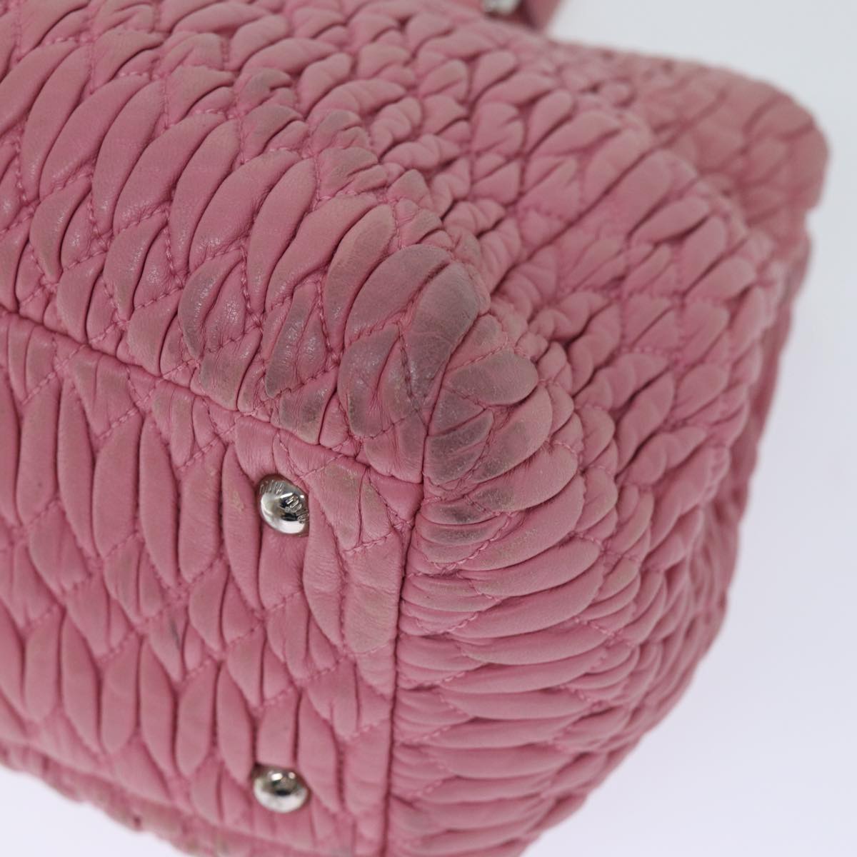 Miu Miu Materasse Hand Bag Leather 2way Pink Auth ep4153