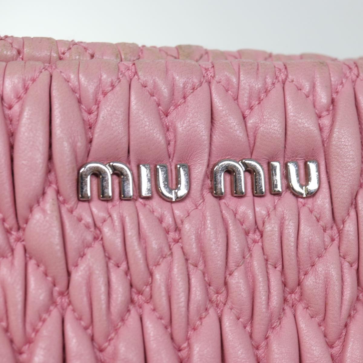 Miu Miu Materasse Hand Bag Leather 2way Pink Auth ep4153