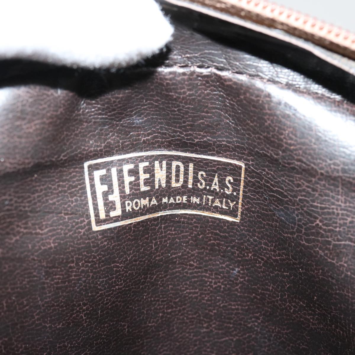 FENDI Zucchino Canvas Shoulder Bag Vintage Beige Auth ep4154